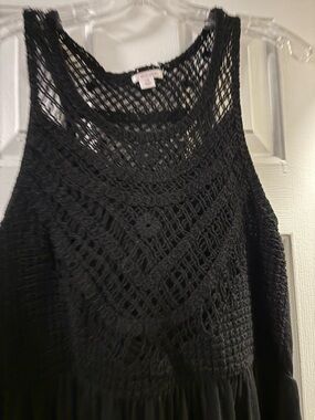 Xhilaration Black Crocheted maxi dress